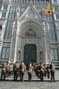 cerimonia 28 Alluvione Firenze 2004 con Banda Vigili del Fuoco