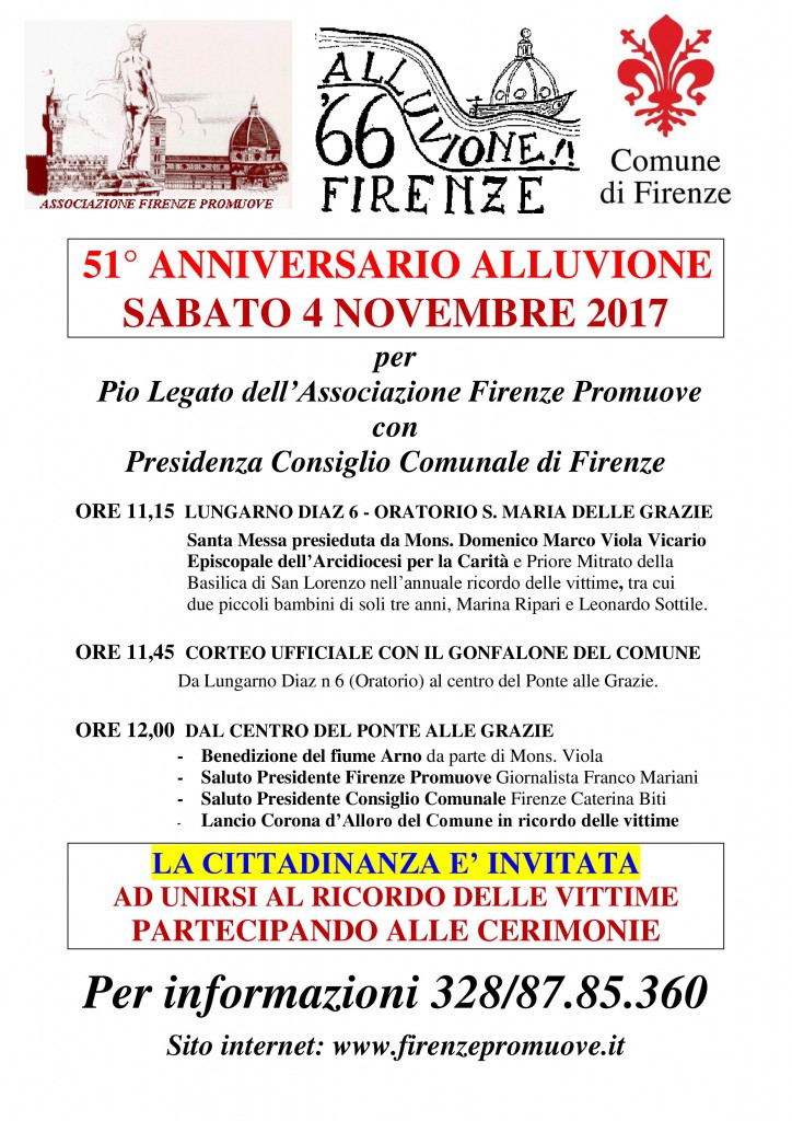 ALLUVIONE - MANIFESTO CERIMONIE 51 anniversario 2017