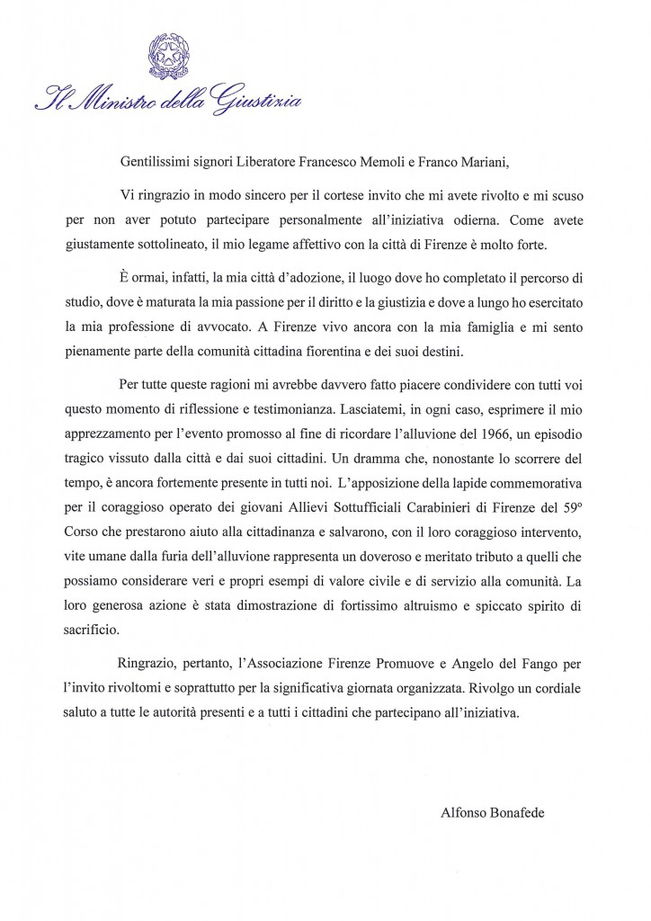 messaggio Ministro Bonafede